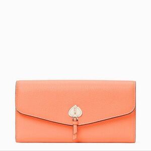 NWT Kate Spade Marti Large Slim Flap Wallet, Melon Orange